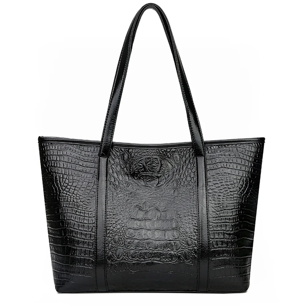 Hot Sale Handbags Classic Delicate Texture Vintage Crocodile Leather Women Handbag Large Capacity Shoulder Shopping Bag