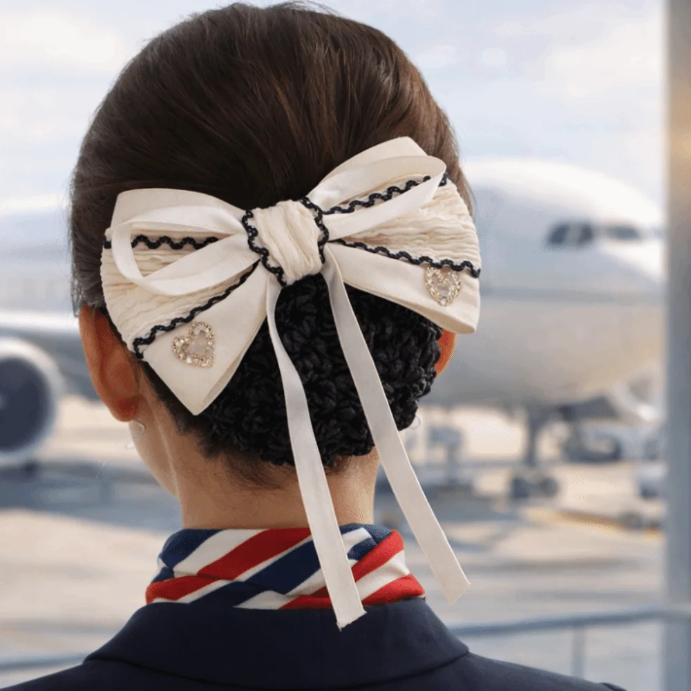 Elegant Net Bun Hair Cover Loose Mesh Fine Mesh Bun Snood Hair Clip Black Color Crochet Nurses Spring Clip Ladies Hair