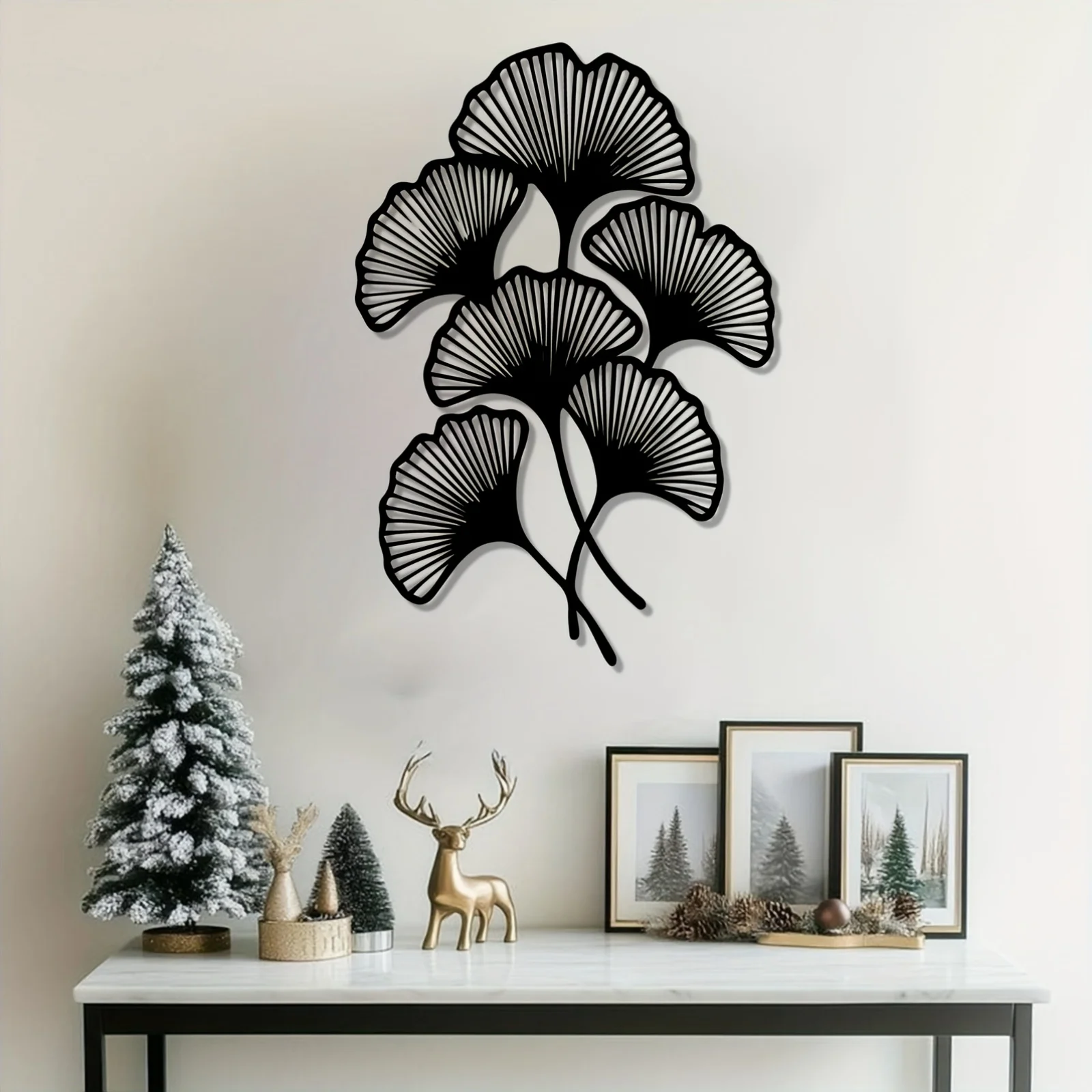Elegant Ginkgo Leaf Iron Wall Art, Weather‑Resistant Home Garden Decor, Nature‑Inspired Gift for Botanical Fans