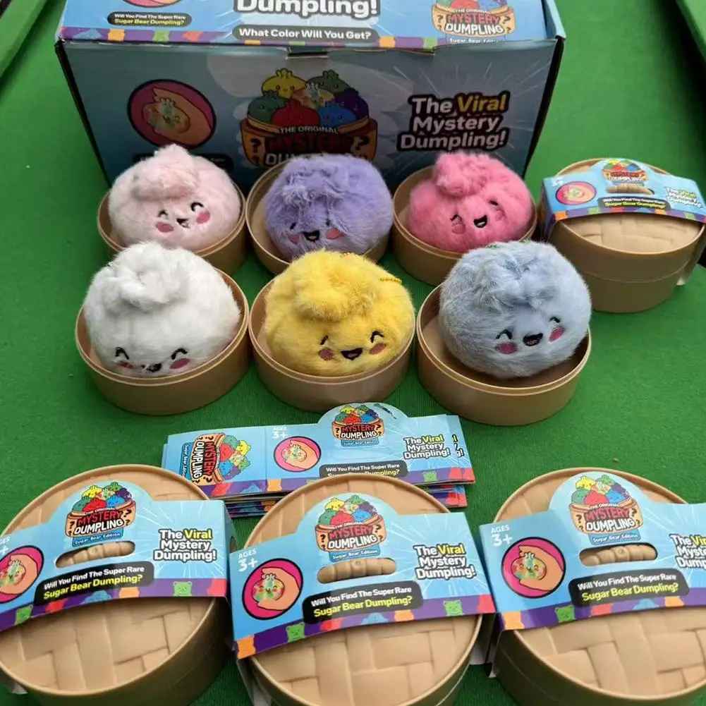 1/6PCS Stress-relieving Dumpling Series Blind Box Cute Fluffy Dumpling Stuffed Toy, Random Color Soft Plush Collectible Gift
