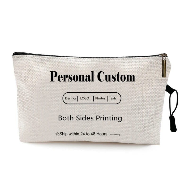 Personal Custom DIY Logo Makeup Bag Pouch Travel Outdoor Girl Women Cosmetic Bag Toiletries Organizer  Lady Storage Make up Case