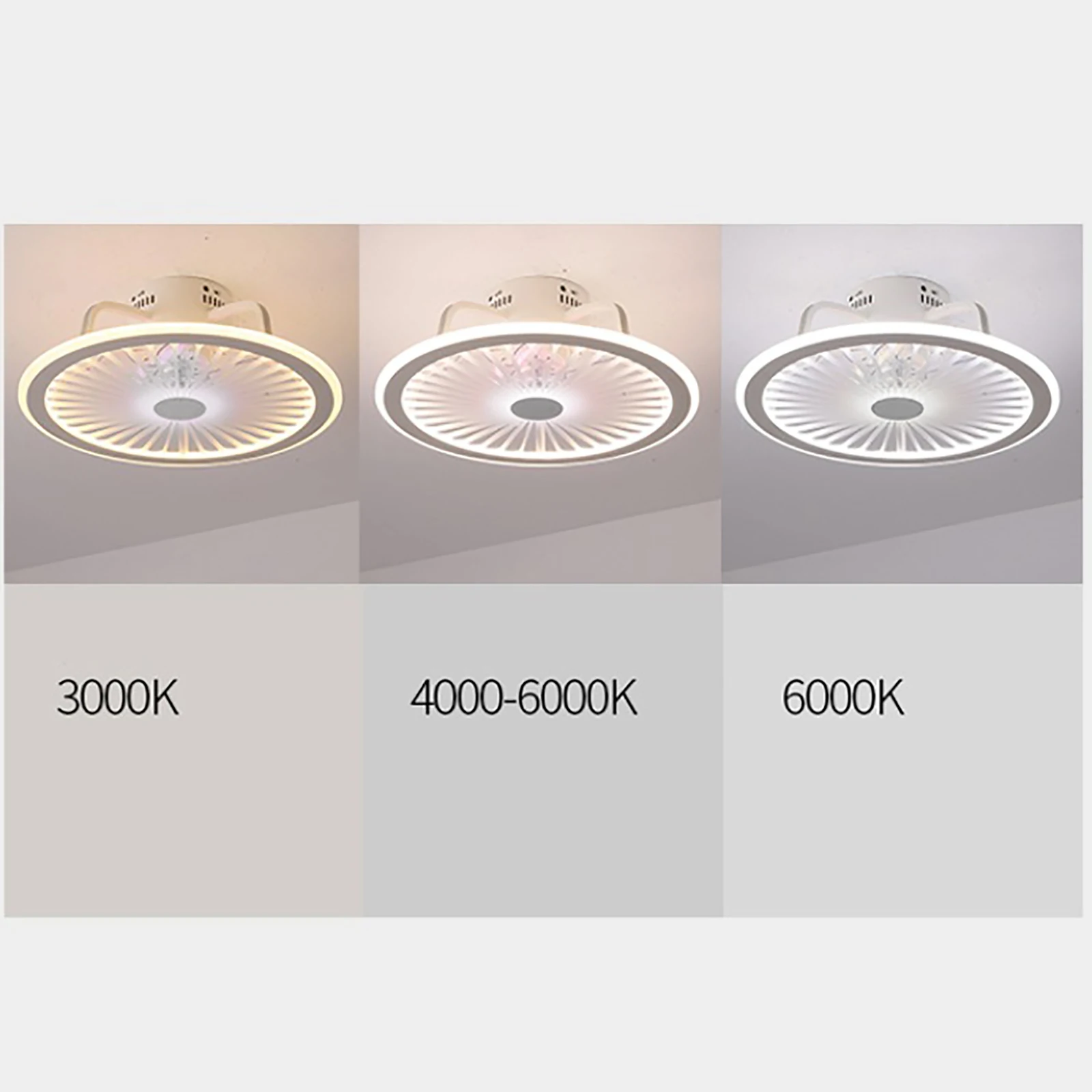 Modern Round LED Ceiling Fan Light -  Invisible Ceiling Lamp for Home - Energy-Efficient, Quiet, and Sleek Design