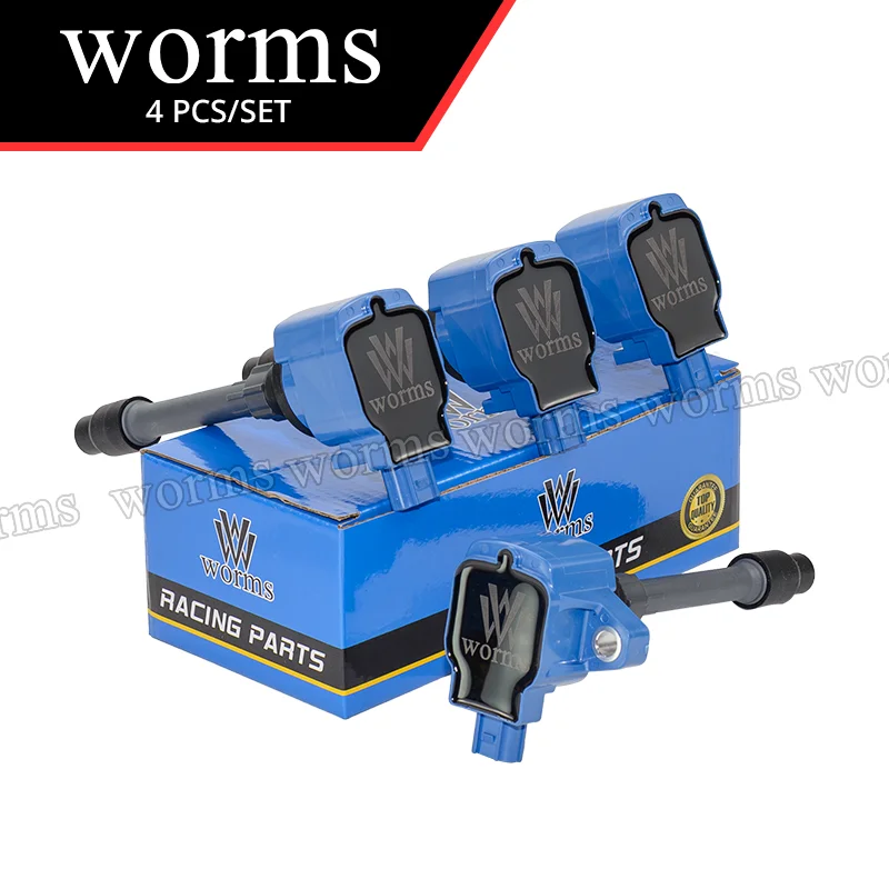 Würmer Hochleistungs-Zündspule Racing 4-teiliges Set für Honda Civic Accord CR-V 1.5L 2.0L L4 3052059B013