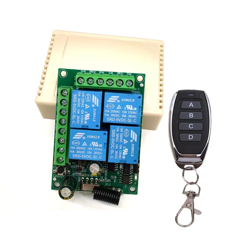 DC12V 10Amp 4CH リレー受信機と送信機ガレージドア 433Mhz ユニバーサルワイヤレスリモコン