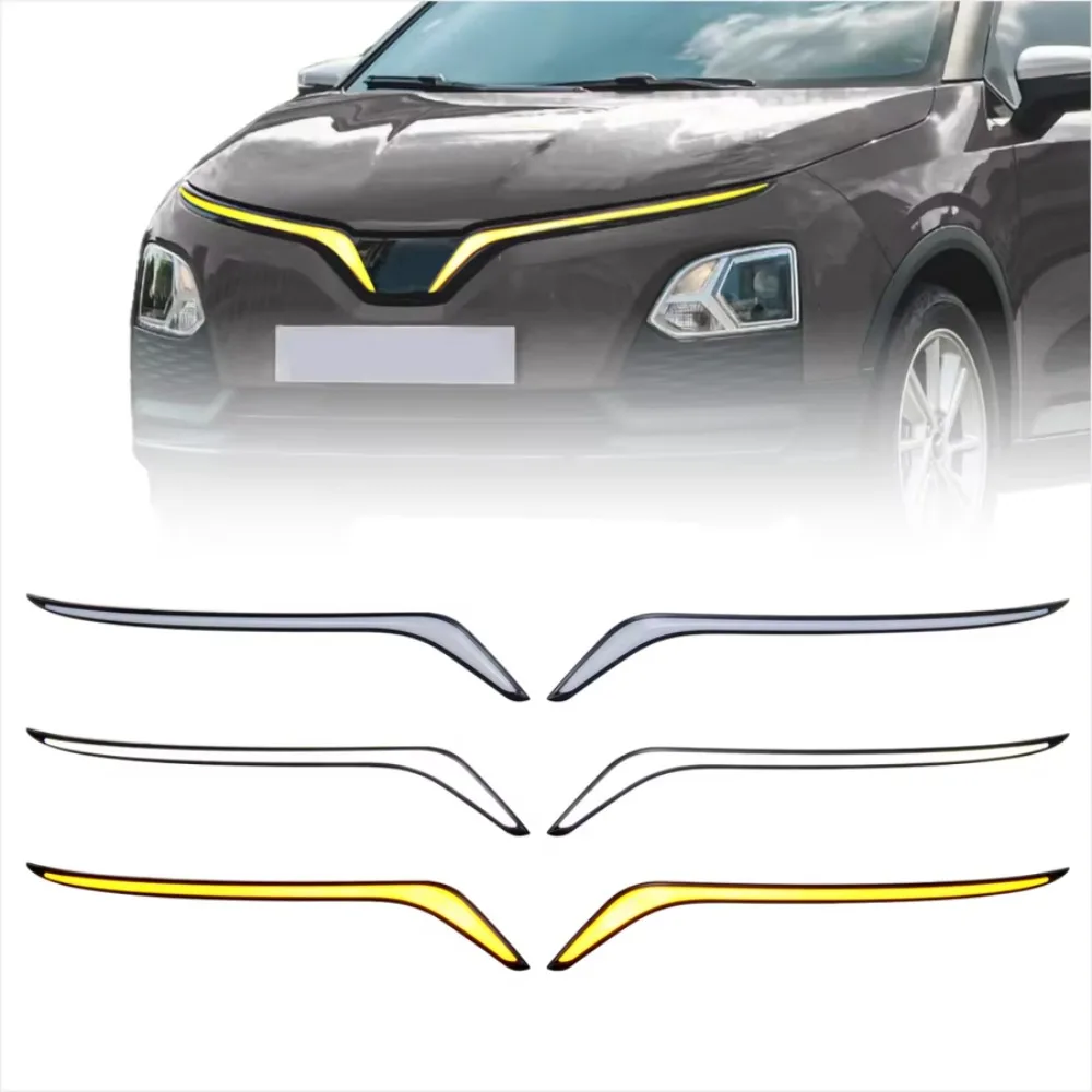 Front Grille Daytime Running Light Led Yellow Flowing Turn Signal For Vinfast VF5 2023-2025 Modification Accessories