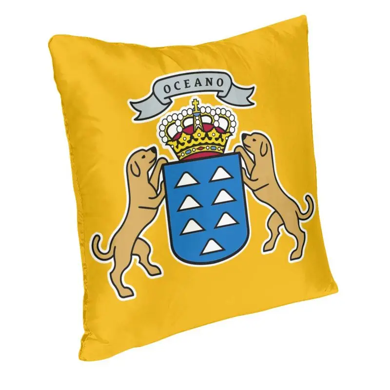 Canarias Flag Coat Of Arms Pillow Case 40x40cm Decoration Fashion Cushion Decoration Salon Square Pillowcase