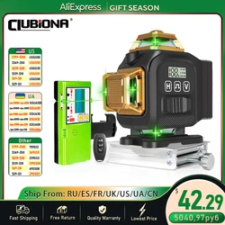 Clubiona 4D 16 lines 360 Self-Leveling Green Laser Levels With 4000mAh Li-ion Battery Remote Control pulse mode Tripod support