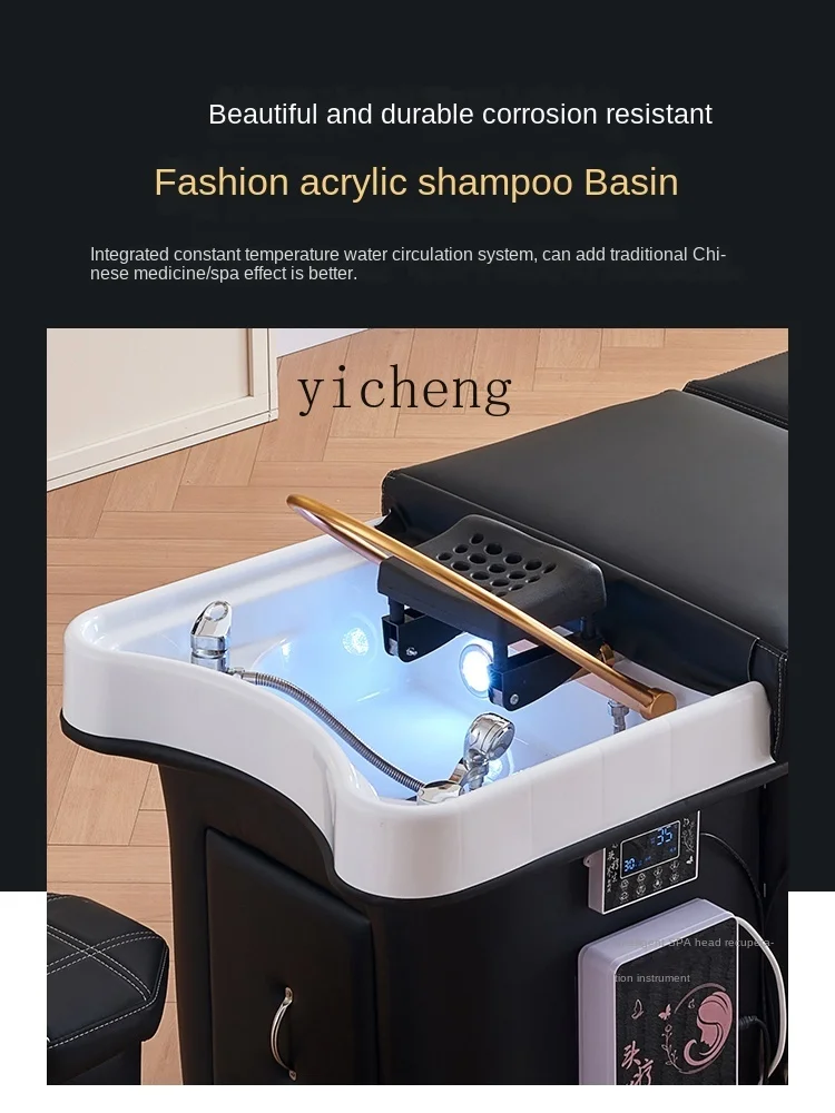 XL Shampoo Chair Barber Shop Beauty Salon Special Water Storage Type Constant Temperature Water Circulation Massage Couch