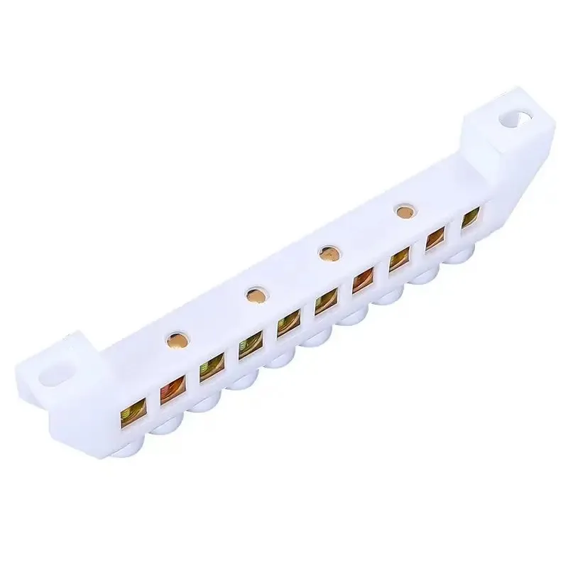 1Pcs Green Blue Screw Brass Din Rail Terminal Block Earth and Neutral Blocks 4Pin 6Pin 8Pin 10PIN 12PIN