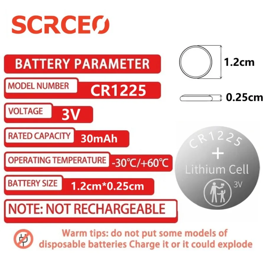 10-50PCS Button Batteries CR1225 DL1225 BR1225 LM1225 ECR1225 3V  Lithium Battery Coin Cells For Watch Car Toys Remote Key