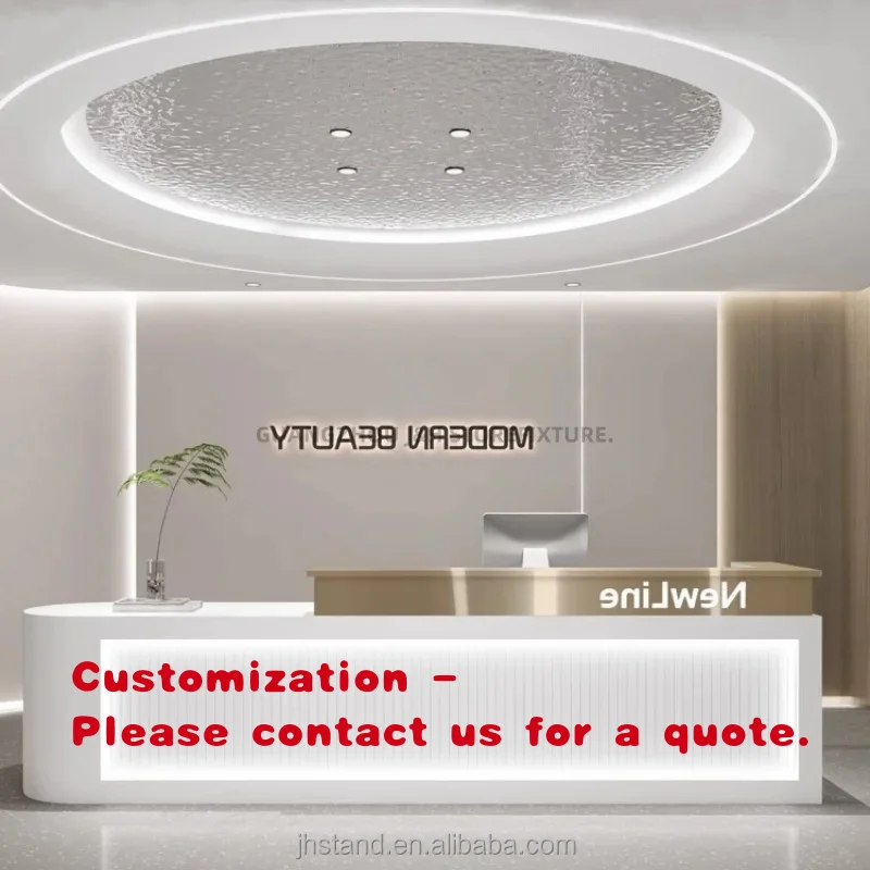 custom.Reception Desk Stations Counter Table L-Shap Cashier Checkout Counter Company Front Desk Bar Cashier Retail Shop  Counter