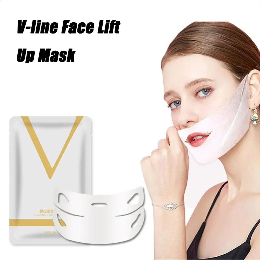 Wieder verwendbare Silikon Facelift ing Maske weiches Gel Anti-Falten-Haut abnehmen weiß v Patch Bandage reduzieren Gürtel Kinn Form Klebeband dou g1g0