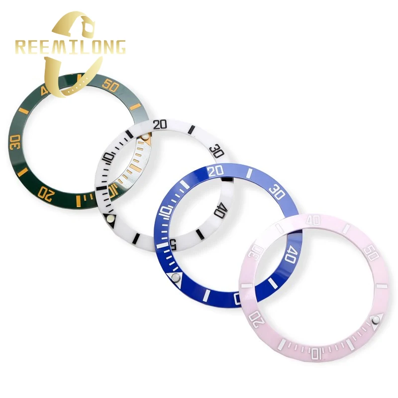 Ceramic bezel for Rolex submariner Daytona Gmt 38mm 40mm dial black green white pink brown Watch scale outer ring Luminous bead