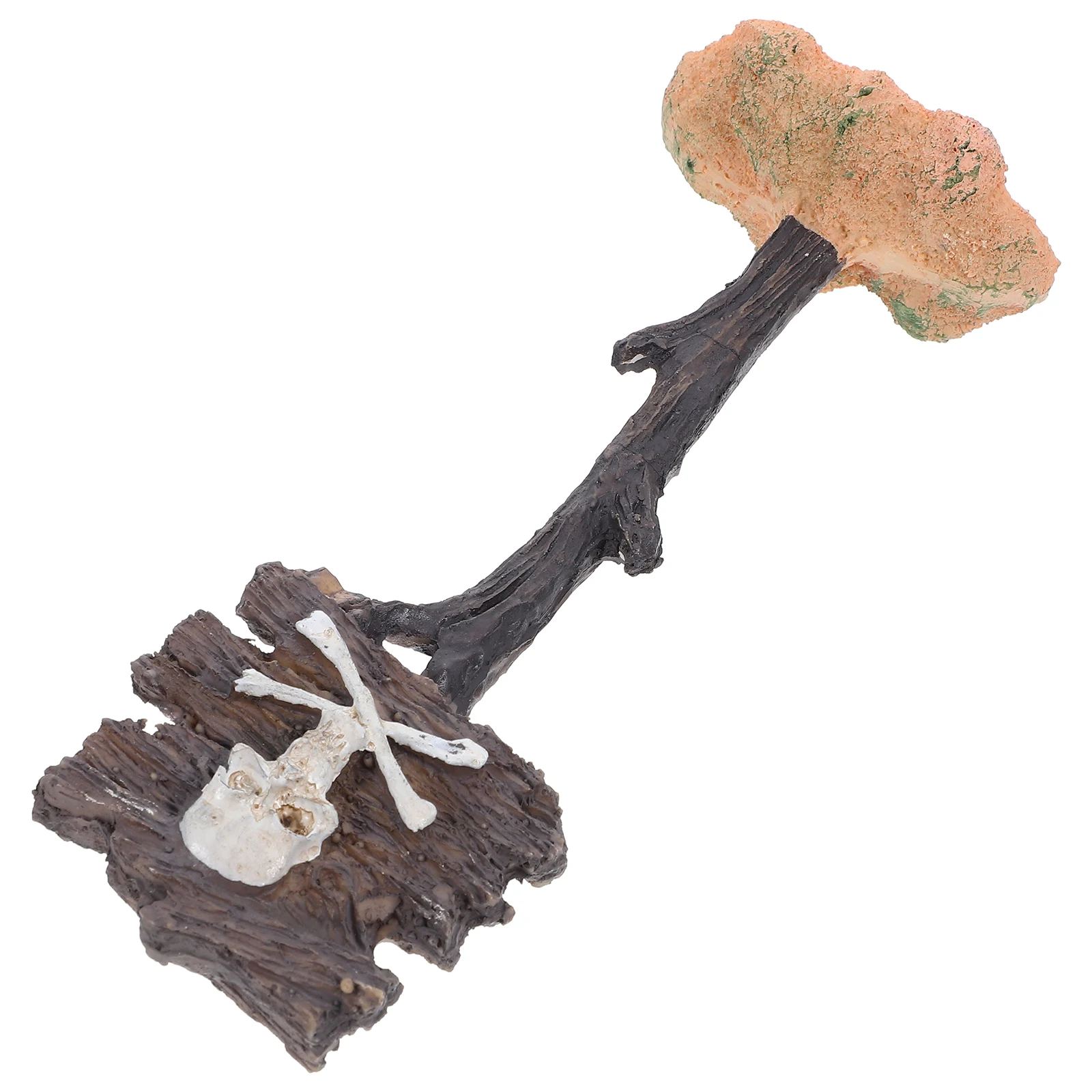 

Aquarium Resin Skull Warning Sign Durable Non- Tank Ornament Unique Office Table Decor Fish Tank Landscaping