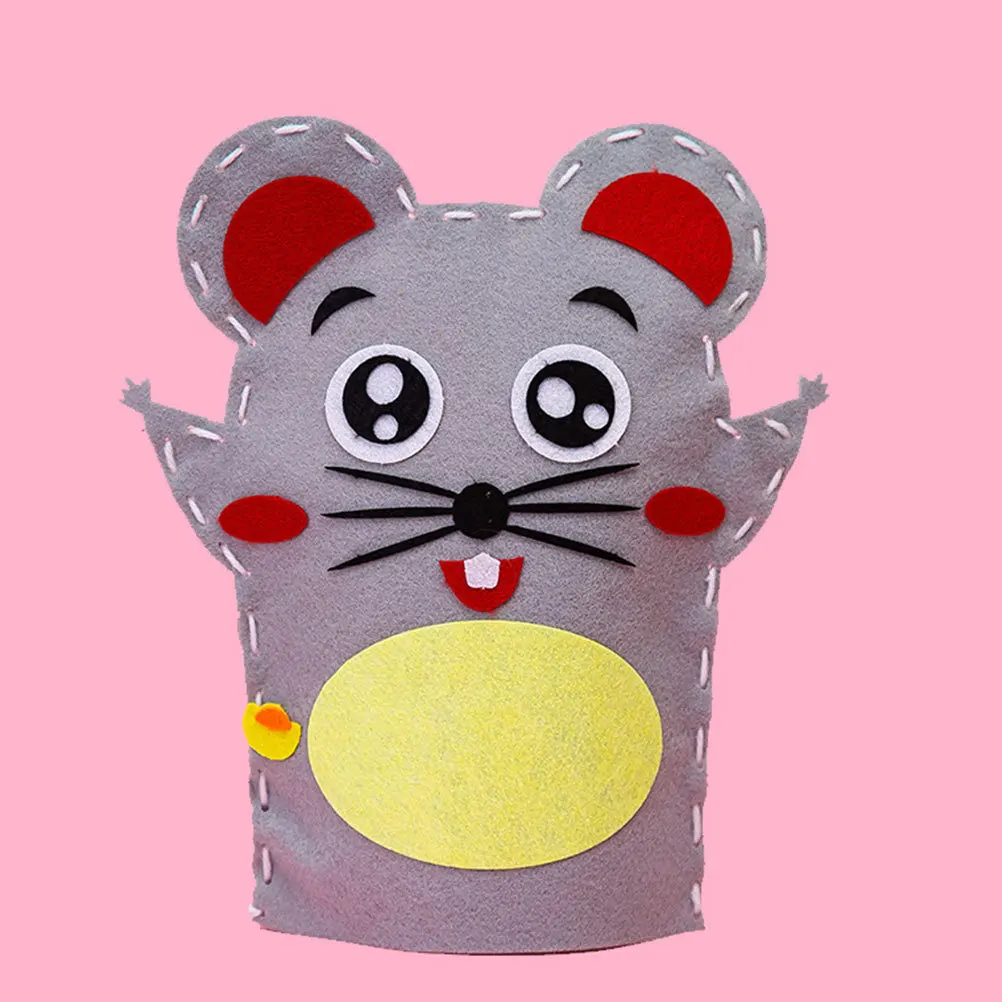 Marionnette à main Non tissée, ensemble artisanal de bricolage, Style dessin animé, sac de matériel éducatif pour enfants, Kit de couture pour développement précoce, 8 pièces