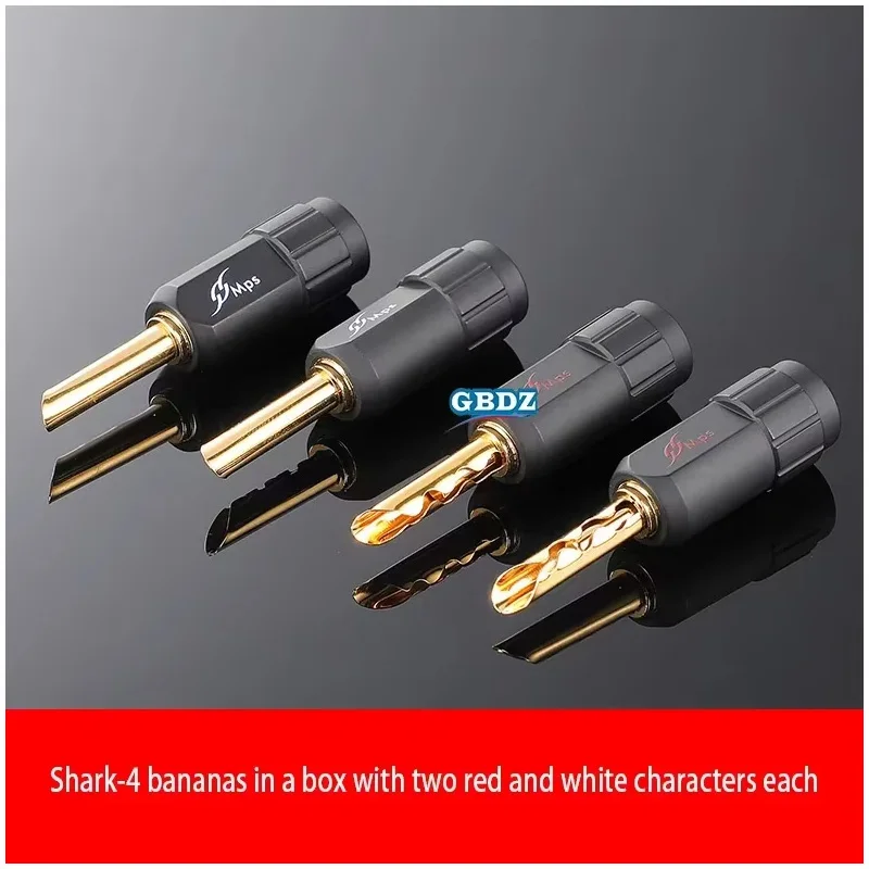 Shark-0.6 Brass Gilding Banana Plug Audio Amplifier Speaker Adapter  HIFI Fever Cinema Cable 4/5/6mm Connector