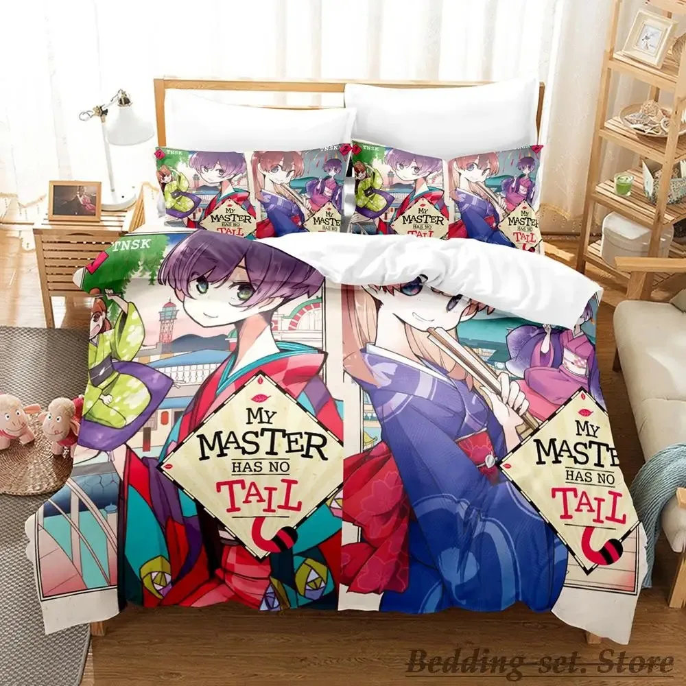 

2023 My Master Has No Tail Bedding Set Single Twin Full Queen King Size Bed Set Aldult Kid Bedroom Duvetcover Sets Anime