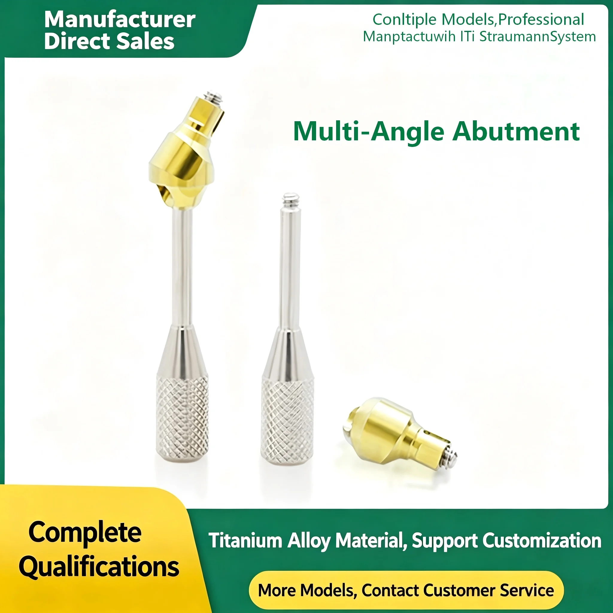 Compatible with ITI Multi Angle Custom Abutment Titanium Alloy Machined Repair Accessories
