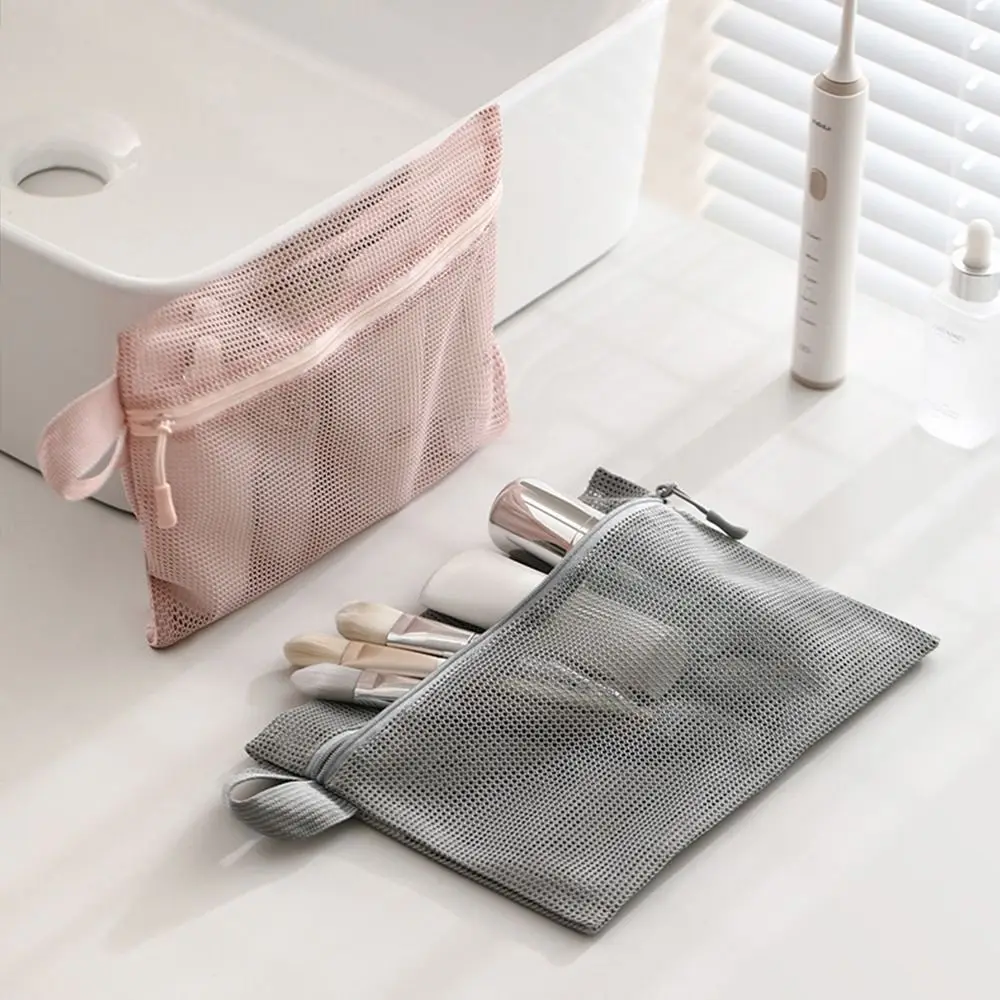 

Foldable Mesh Makeup Wash Bag Waterproof Quick Dry Toiletries Bag Lightweight Hollow Storage Bag Travel