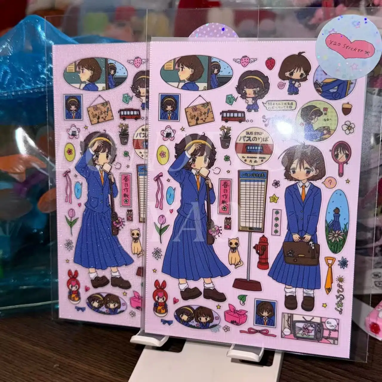 

Double Girl School Design Creative Decorative Book Stickers