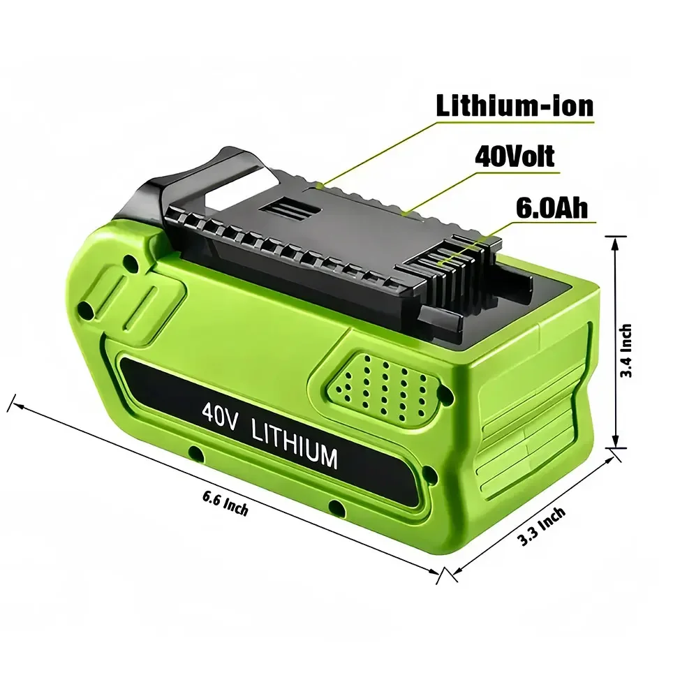 For GreenWorks 40V Replacement Battery 29462 29472 40V 6.0Ah Tools Lithium ion Rechargeable Battery 22272 20292 22332 G-MAX