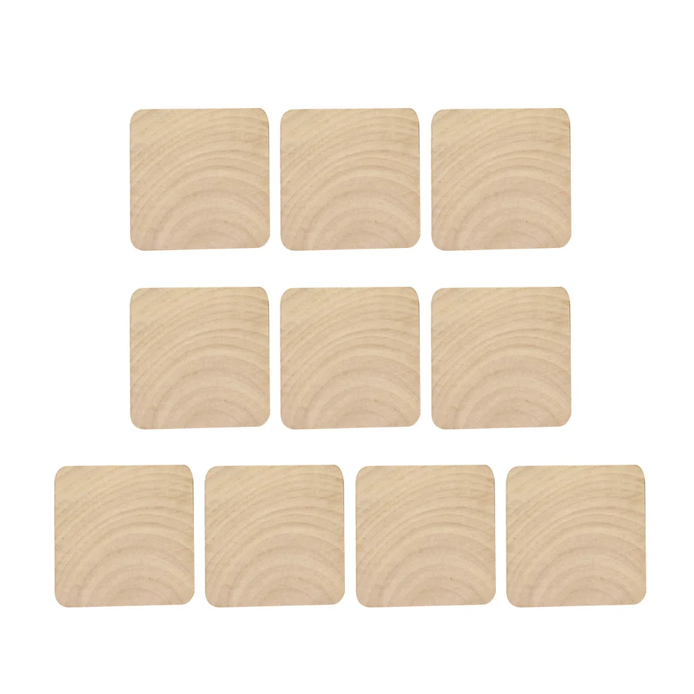 

10pcs Solid Wood Stamp 4X4X1.2Cm Smooth Unfinished Diy Craft Blocks For Christmas Ornaments Wedding Decor Gift Tags Scrapbooking