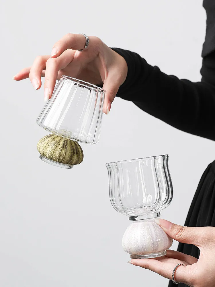 European Style Natural Sea Urchin Wine Glasses, Creative Wine and Juice Glasses, Personalized Gifts, and Banquet Decorations