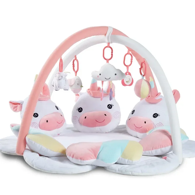 Cartoon Einhorn Pedal Klavier Musik Baby Spiel matte Baby Gym Kinder Teppiche Krabbel matte Kinder Teppich Spielzeug für Kleinkind Jungen Plüsch puppen Spielzeug