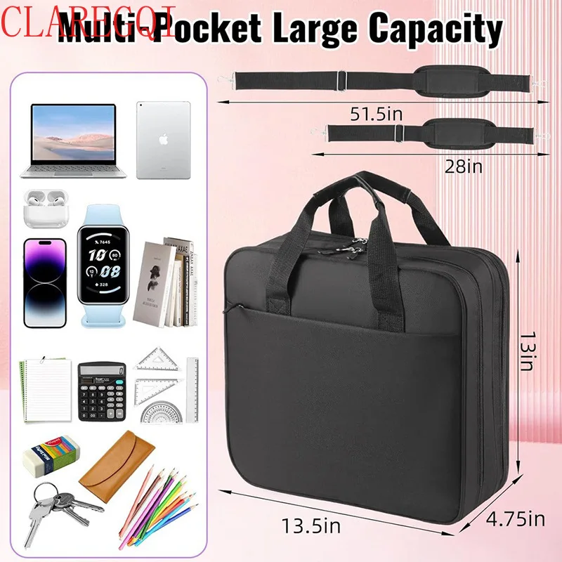 arge capacity simple office laptop bag Reusable tote bag for school Zipper leaf dolder business official documents work bag