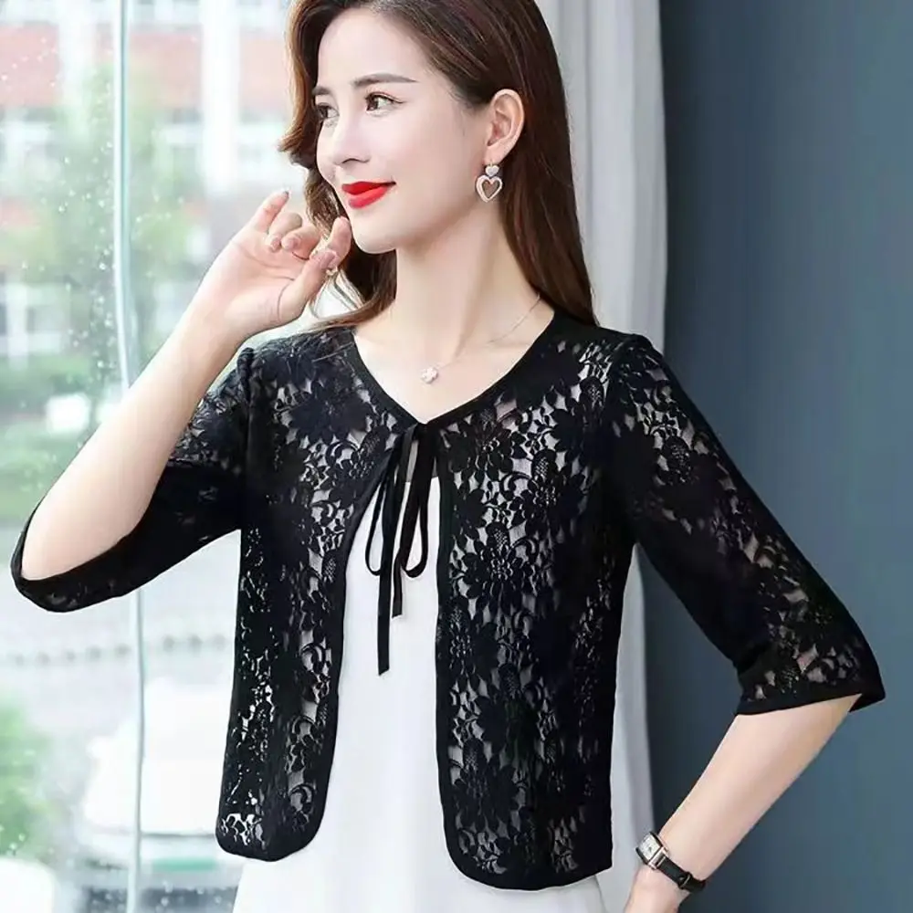 Short Outer Wear Multicolor Lace Shawl Breathable Short Tulle Shawl Women Tops Women