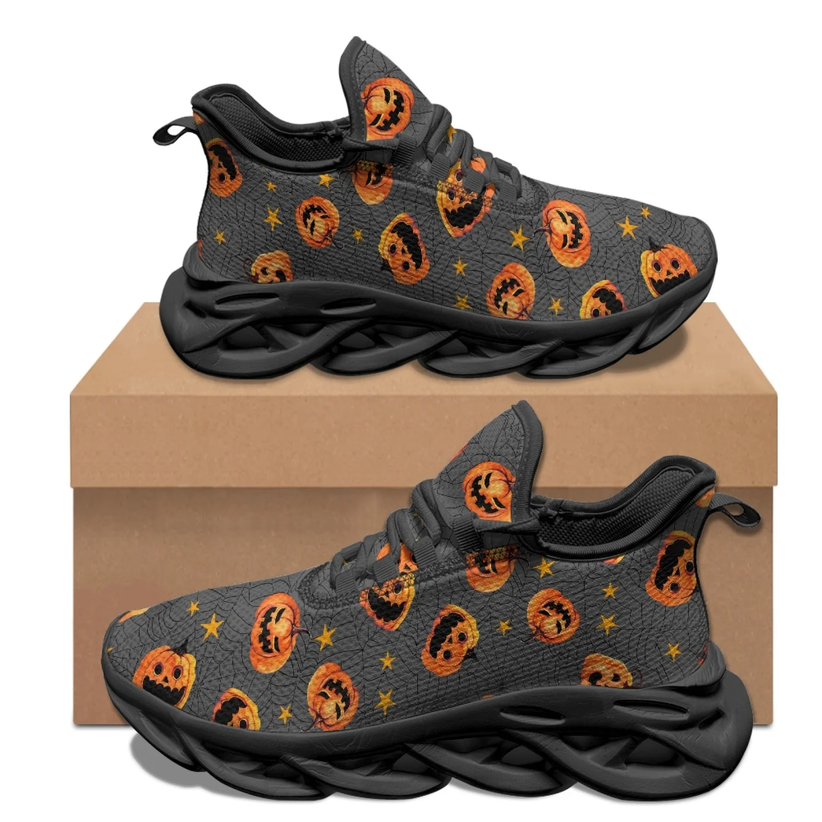 PENSTROLL PENSTROLL Pumpkin Spider Web Running Shoes Men's Fashion Sneakers for Casual Wear New Arrival Fall Fashion Unisex