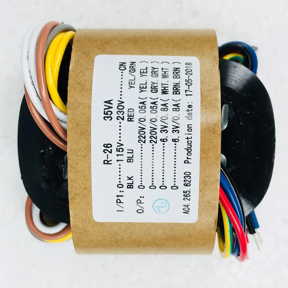 1PC  35W Sec Voltage 220V x2 + 6.3V x2 R-Core Transformer for TUBE preamp DAC amp diy audio transformer R type power transformer