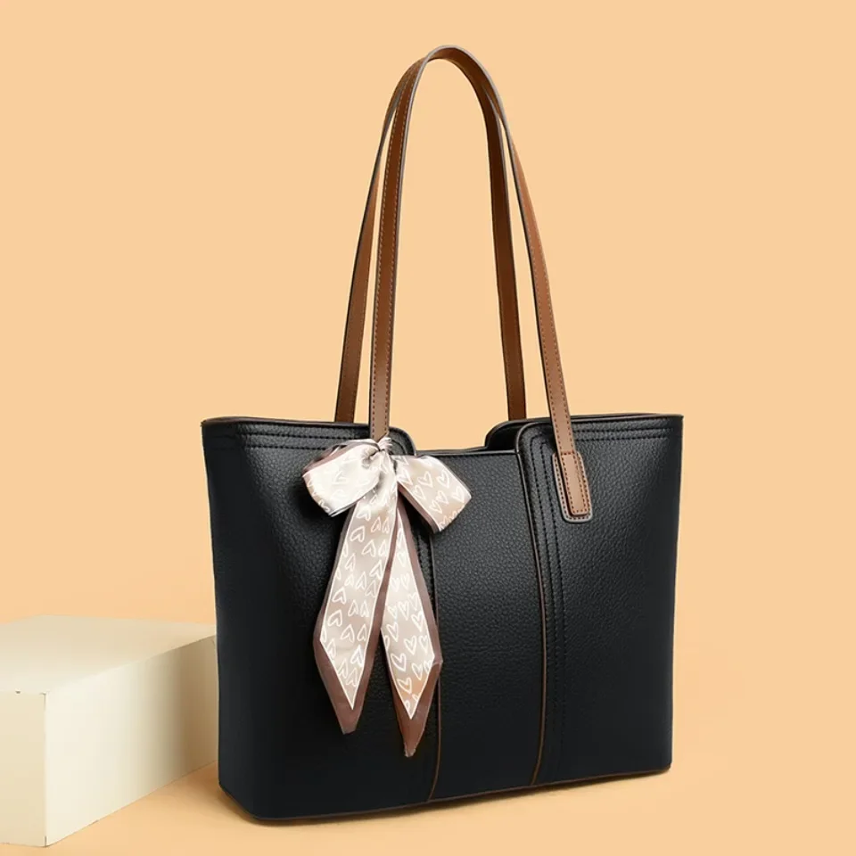 

Women High Quality Leather Shoulder Bags Elegant Designer Ladies Luxury Handbag Purse Casual Tote Sac Commuting Shopping Bag