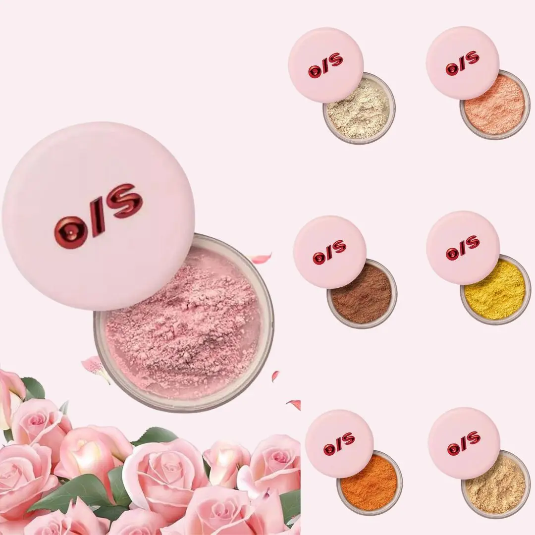 Pó facial controle de óleo anti-suor profissional pó solto translúcido configuração pó cosméticos acabamento rosto pó solto