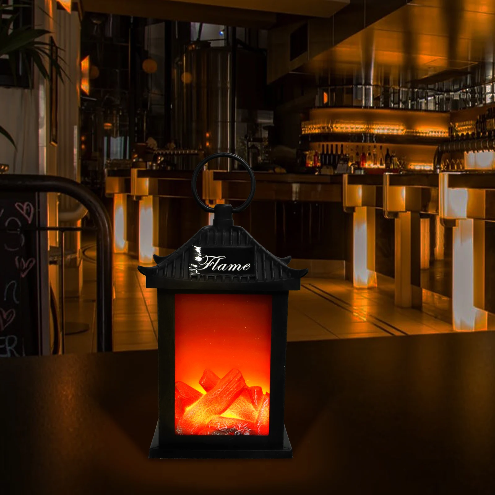 

Flameless LED Lantern Vintage Decorative Light Indoor Fireplace Warm Glow USB Powered Night Lamp Led Flame Lamp