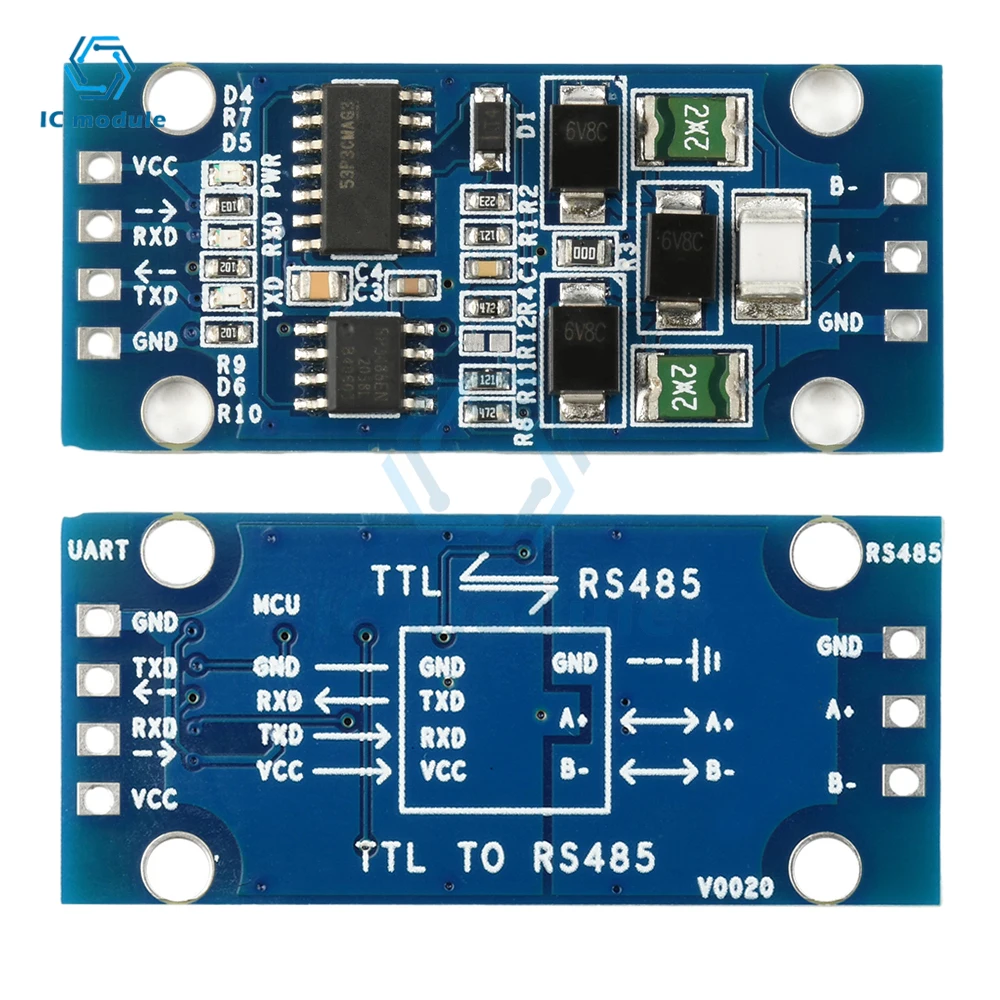 

DC 3.3V/5V TTL to RS485 Interconversion Module Serial Level Conversion Board Serial Hardware Auto Flow Control