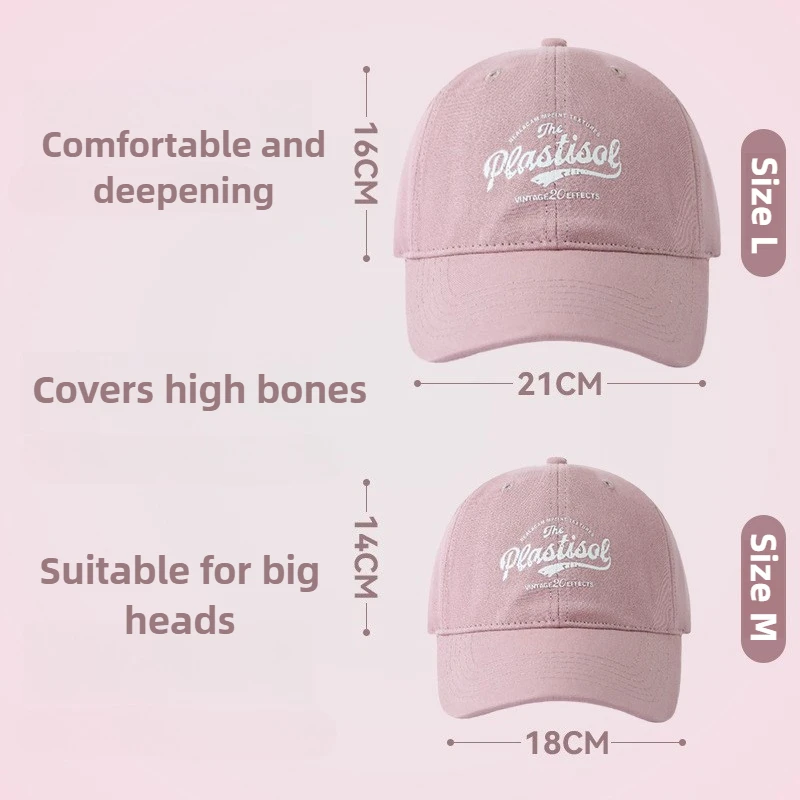 XXL Big Size Letters Prints Baseball Caps for Men/Women Adjustable Wide Brim Cotton Golf Hat Oversize Extra Large Size Hats