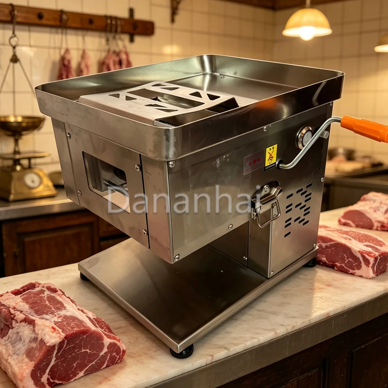 Automatic Meat Cutter 1100W Commercial Household Gray Small Shredder for Kitchen