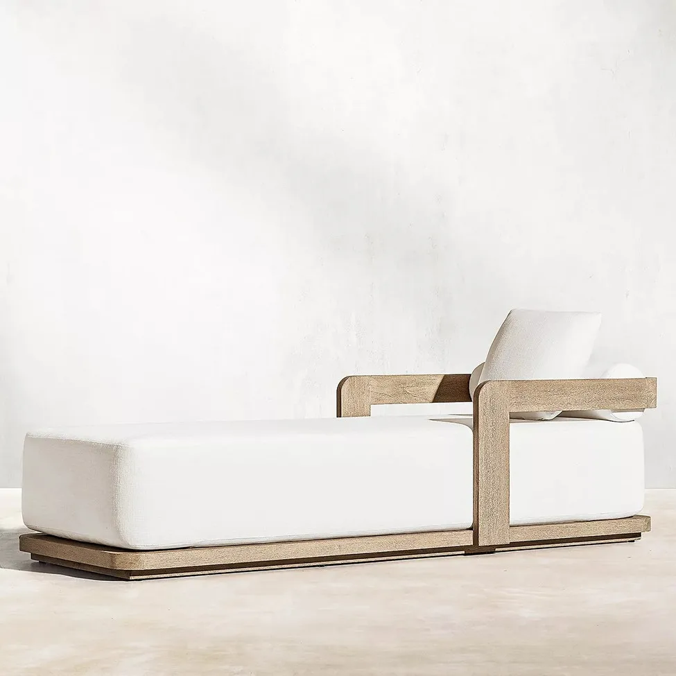 

Outdoor Teak Bed Leisure Courtyard Outdoor Balcony Villa Swimming Pool Deck Chair Solid Wood Swimming Pool Beach Chair Manufactu