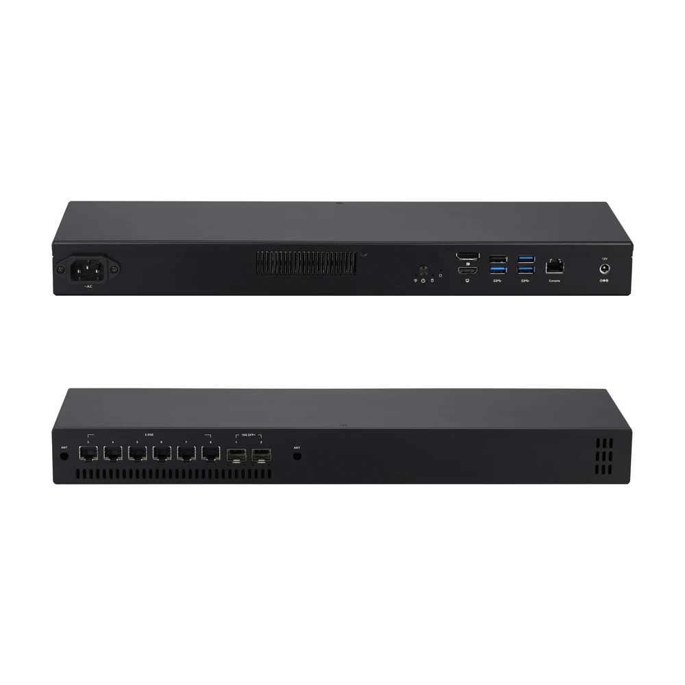 Barebone Mini PC 2x Intel 10G SFP+, 6x Intel 2.5G LAN, CPU I3-10110U/ I5-8260U/ I7-10510U, Mini Case, 1U Rack, Router Firewall