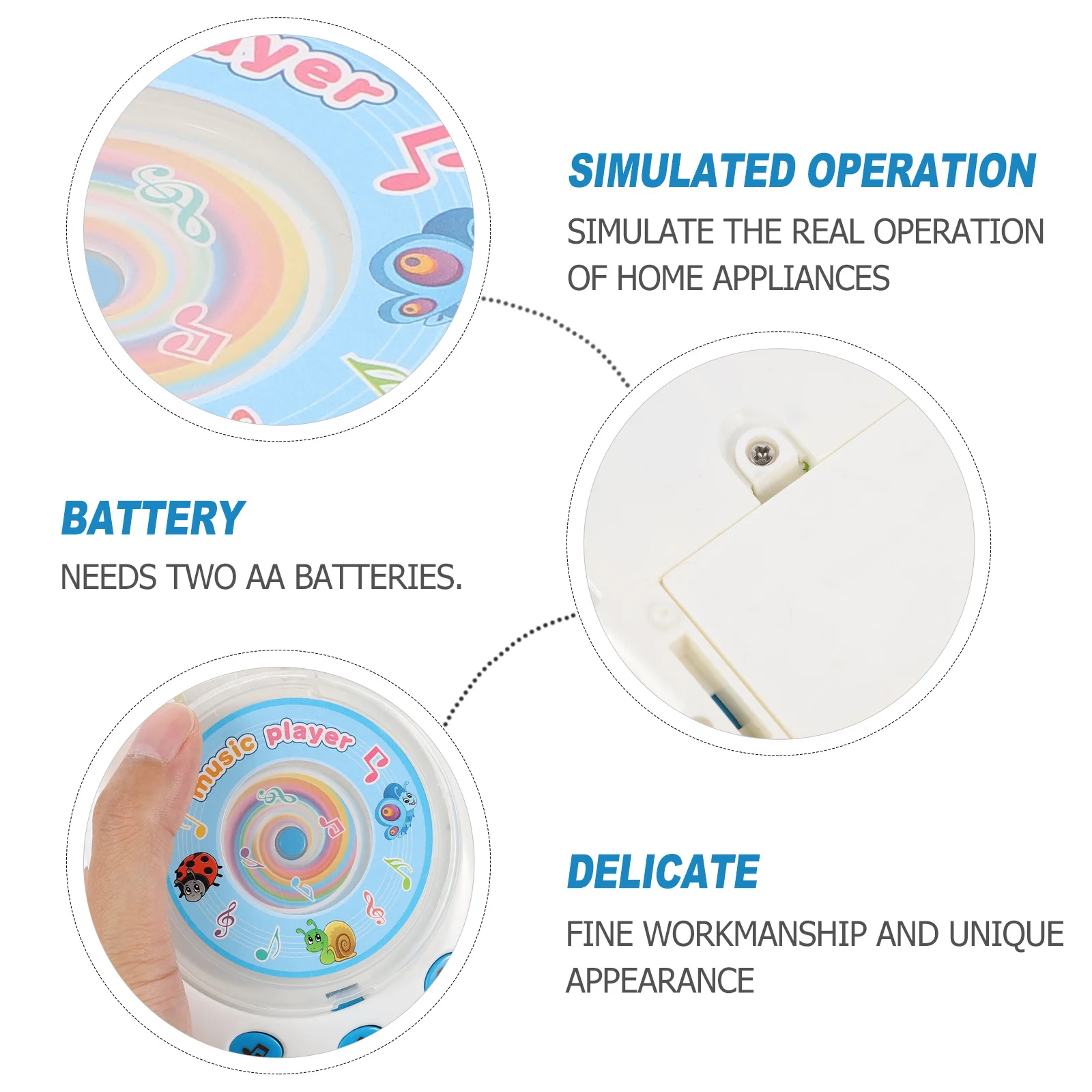 1 Stück Mini-Haushaltsgerät, kreativer leuchtender CD-Player für Kinder, helles Farbdesign, interaktives fröhliches Lernwerkzeug
