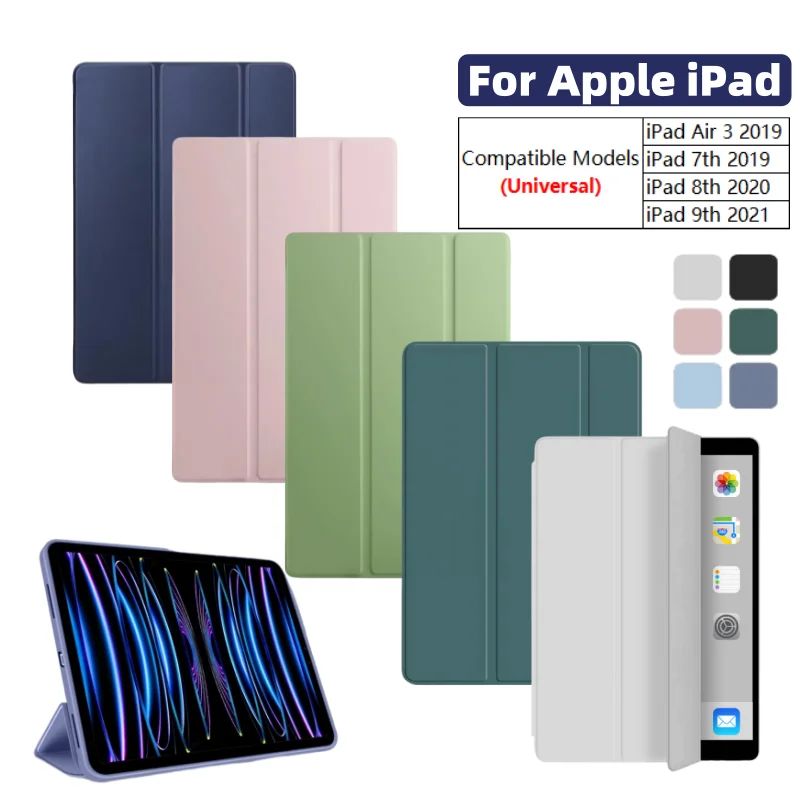For iPad Air 3 Case 10.5inch 2019 TPU Tri-Fold Magnetic Stand Smart Tablet Cases For Apple iPad 10.2 7th 8th 9th Generation Case