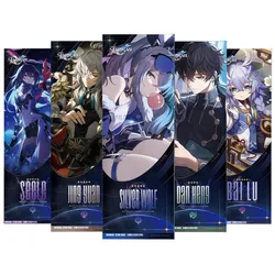21x7cm Honkai Star Rail Painting Laser Ticket Bailu Seele Jing Yuan Silver Wolf Double-sided Collection Poster Card Bookmark