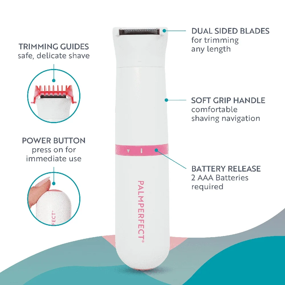 Bikini Trimmer Kit Ergonomic Water-Resistant Painless Hair Removal Dual Blades Cordless Trimming Guide AAA Battery Powered