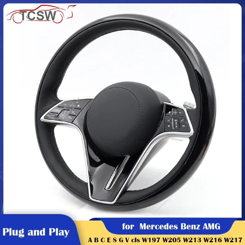

Gloss Black Car Steering Wheel for Mercedes Benz Maybach S Class W221 W222 S222 X156 W246 C217 W205 X117 C117 CLA45 G63 E63
