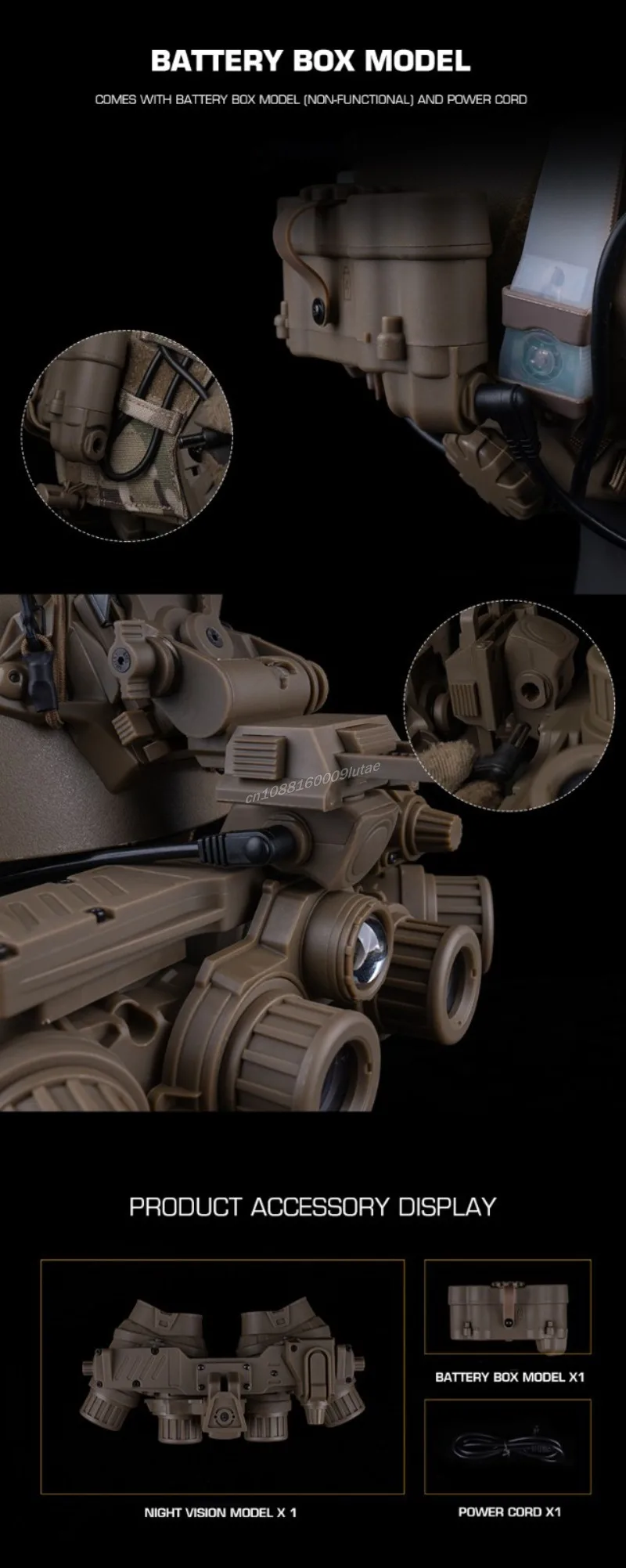 Taktischer Helm GPNVG 18 Nachtsichtgerät NVG DUMMY Modell Thermische Fusion Version Airsoft Helm Dekoration Zubehör Requisiten – Detail 10