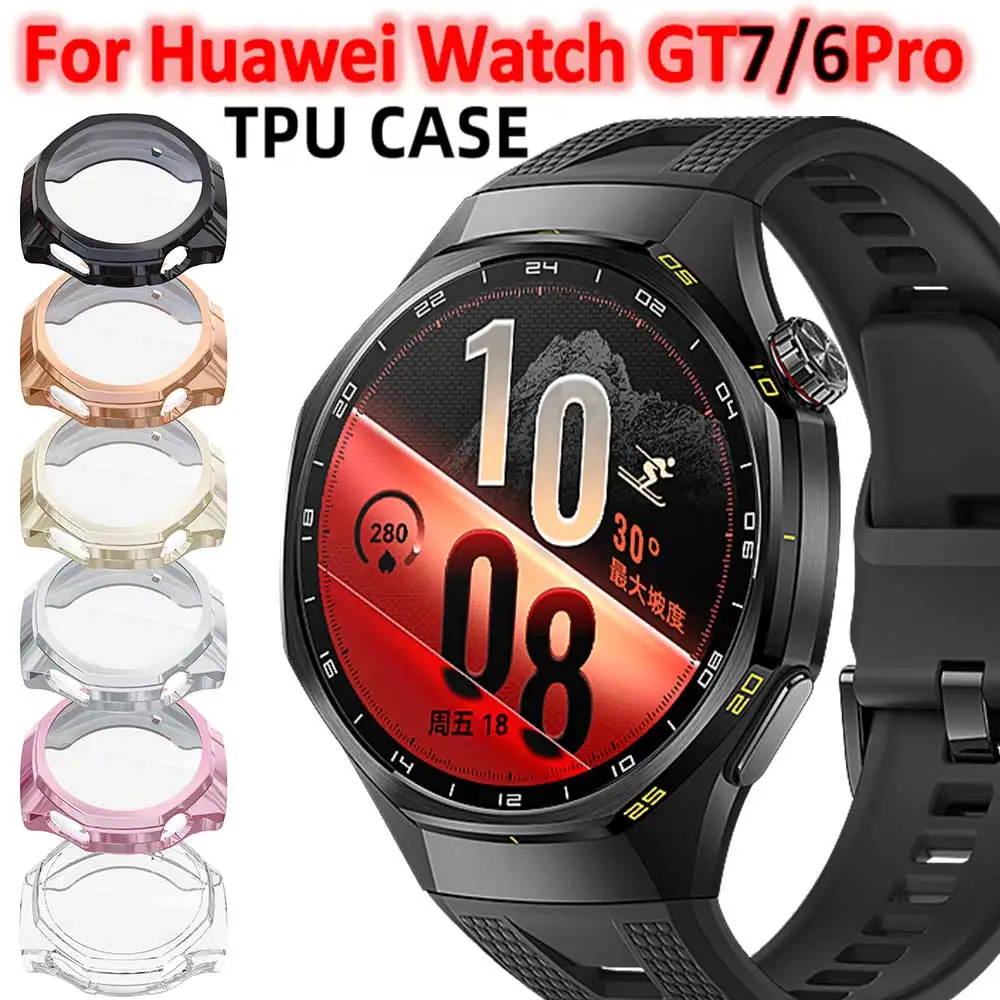 Case For Huawei Watch GT7 Pro 46mm Soft TPU Plating Screen Protector Shell All-around Full Bumper Cover For Huawei GT7 Pro 46mm