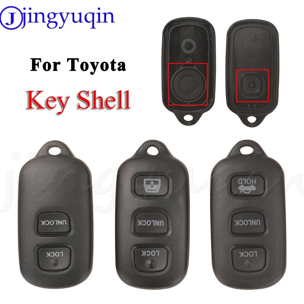Jingyuqin 3/4 Buttons Replacement Remote Car Key Shell Case Fob For Toyota Sequoia 4-Runner 4Runner 2003-2008 Matrix Keyless