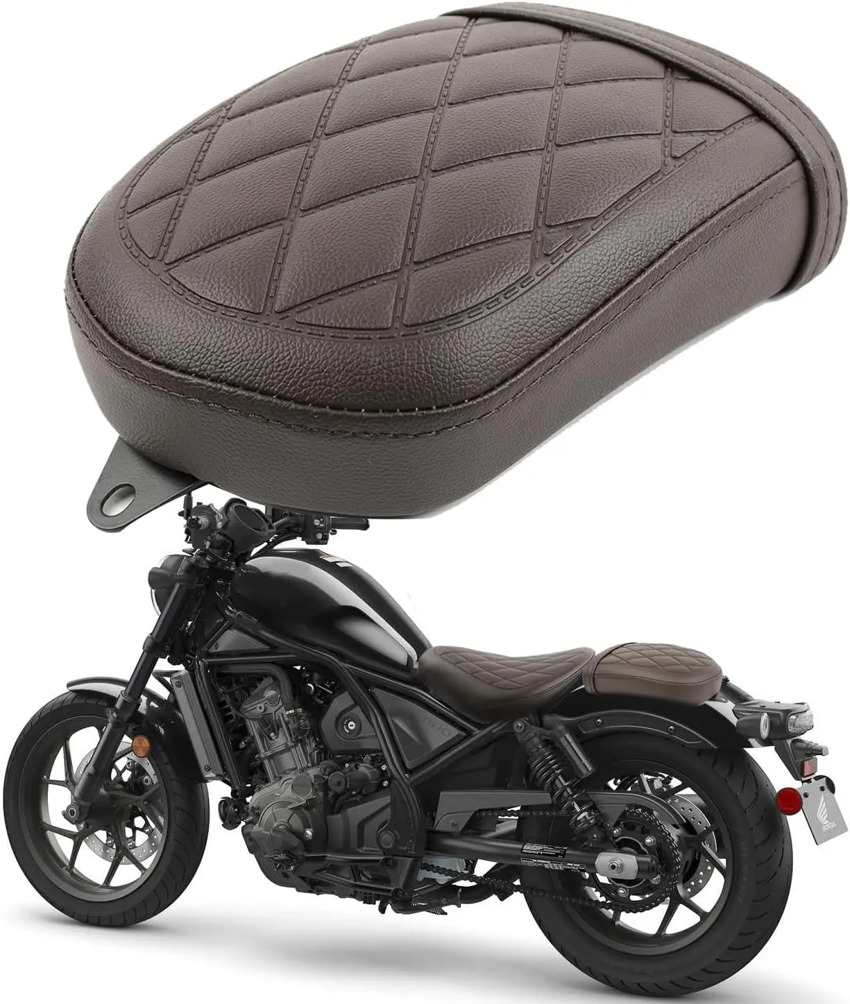 Brauner Motorrad-Beifahrersitz, hinteres Kissen, Ersatz für Honda REBEL CMX 300 500 2017–2025