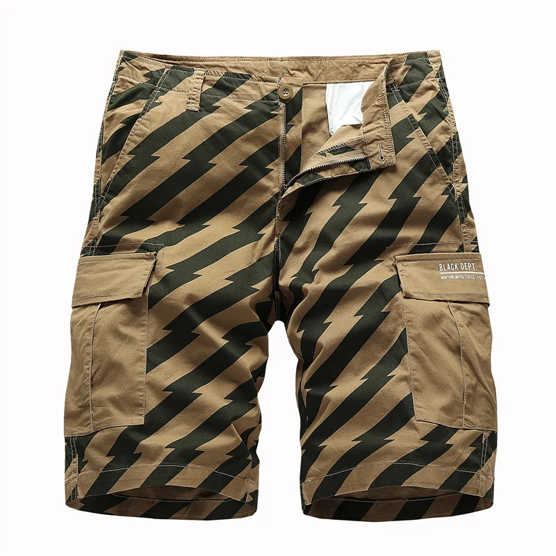 2024 Heren Camouflage Shorts Gestreept Sport Cargo Grote Zak Losse Casual Heren